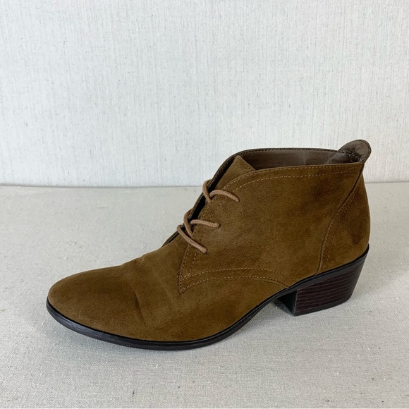 Xappeal Kai Faux Suede Neutral Rich Cognac Brown Lace-Up Ankle Booties - Size 9 - Picture 2 of 14